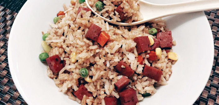 Spicy Luncheon Meat Fried Rice.