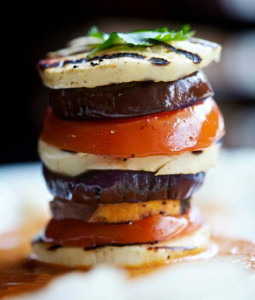 Grilled veg tower