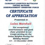 Luisa Marshall Certificate